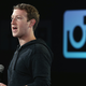 Mark Zuckerberg talking about Instagram at a press event at Facebook headquarters in 2013